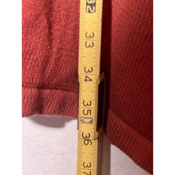 Tahari 3X Open Front Cardigan Duster Rust Hooded Sweater Pockets Cotton/Poly - Picture 12 of 13